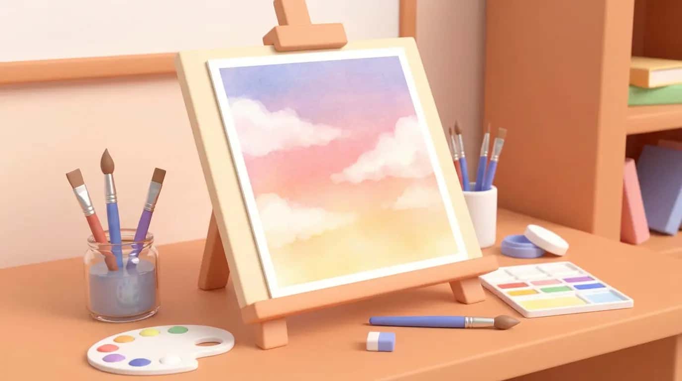 水彩渐变天空