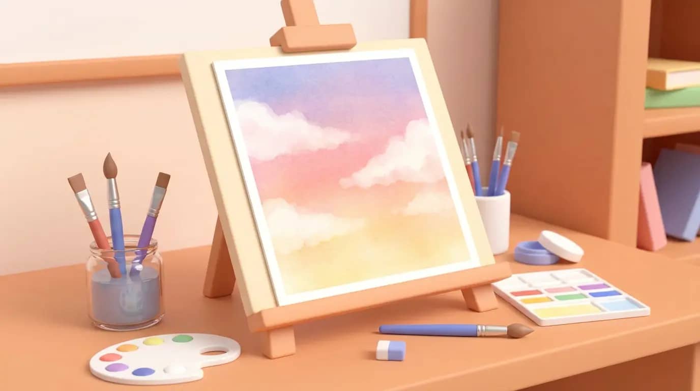 水彩渐变天空